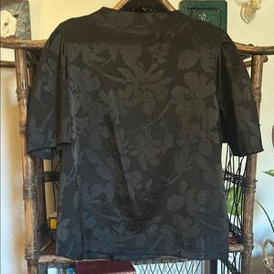 Calvin Klein Black High Collar Textured Blouse